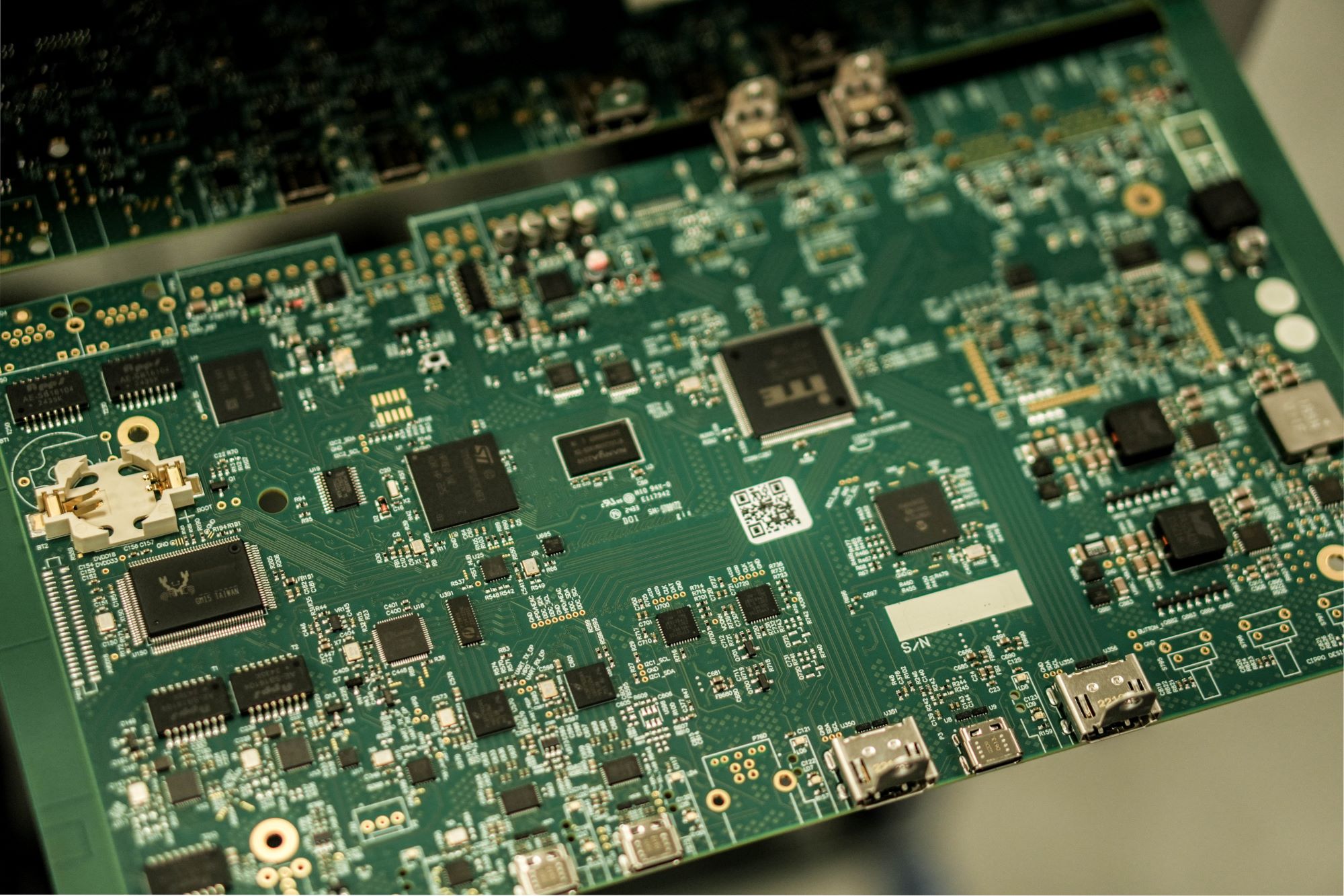 assembled PCB ready for conformal coating protection